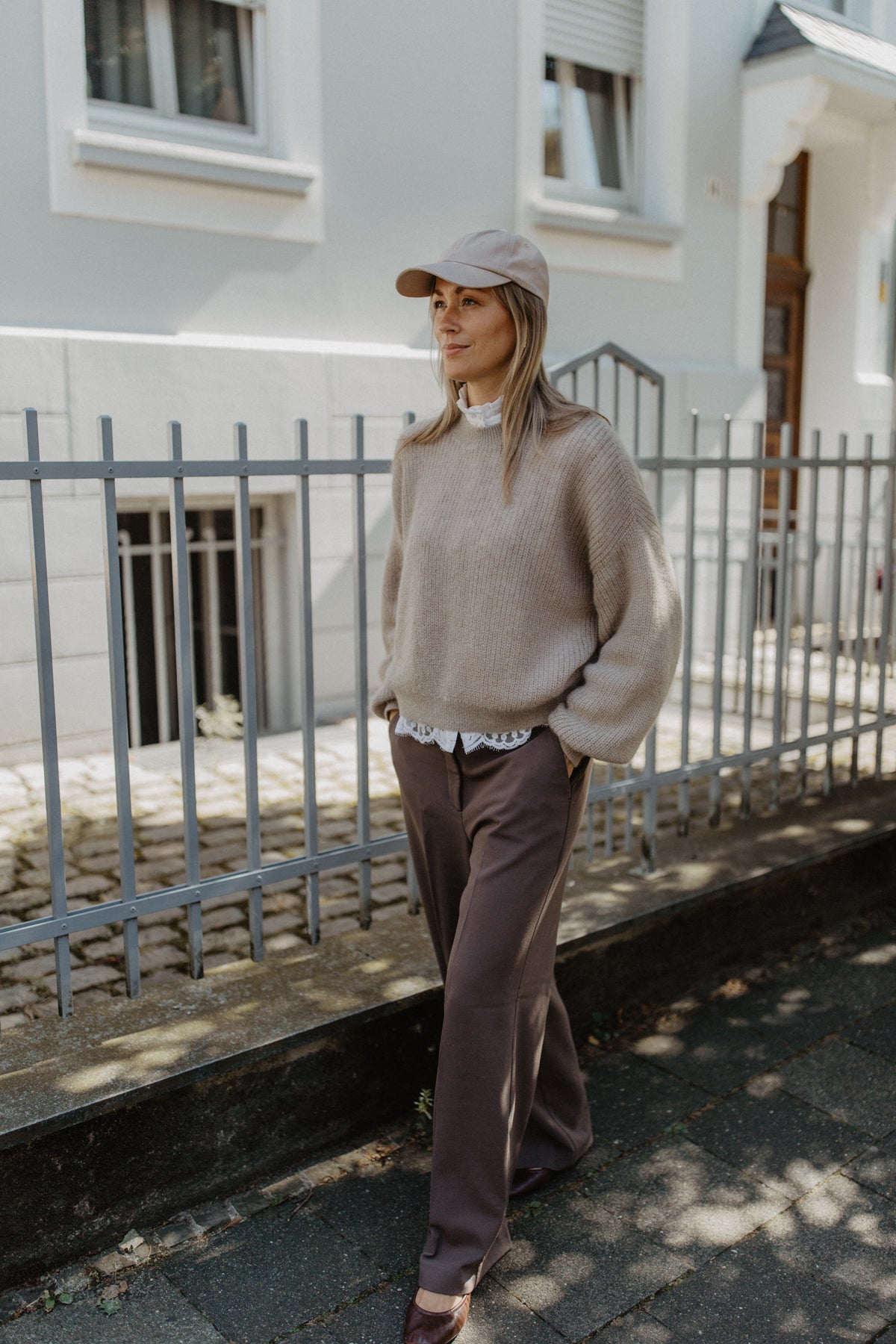 Trui van mohairmix | Taupe