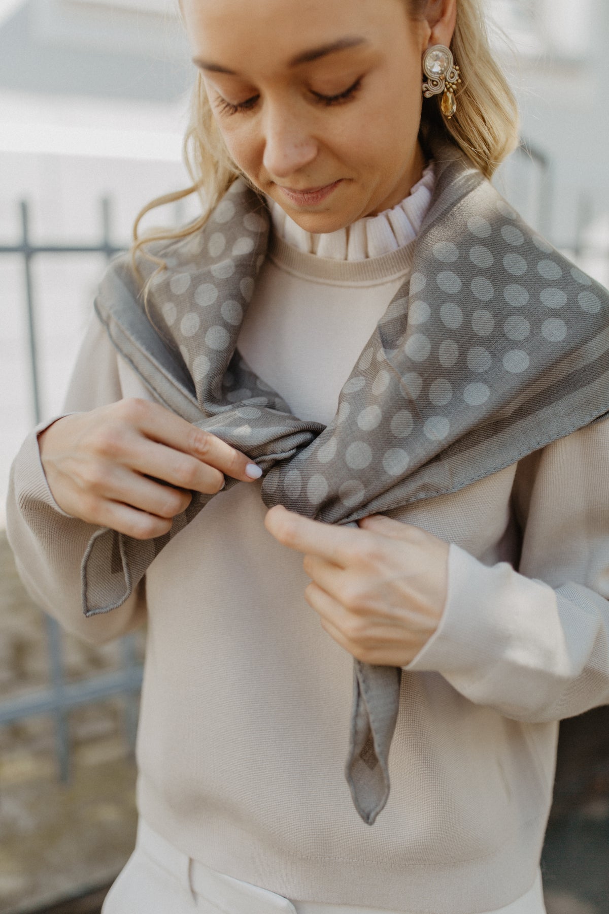 Wool Scarf | Polka Dots