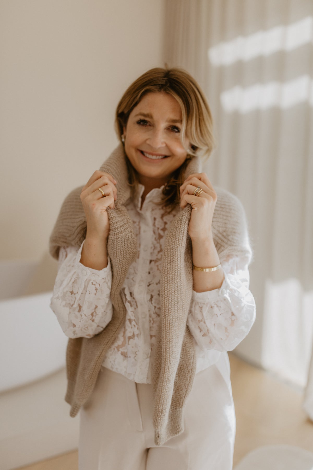 Bloemenkantblouse | Wit