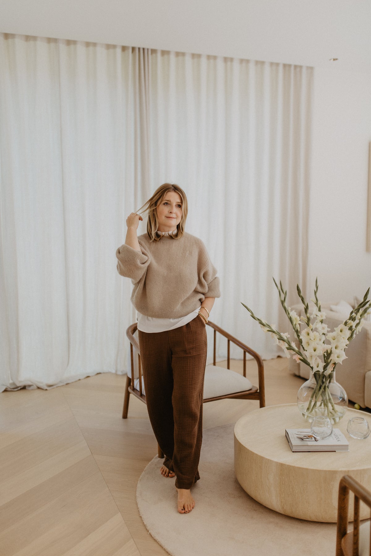 Organic Cotton Muslin Lounge Wear Set | Brown
