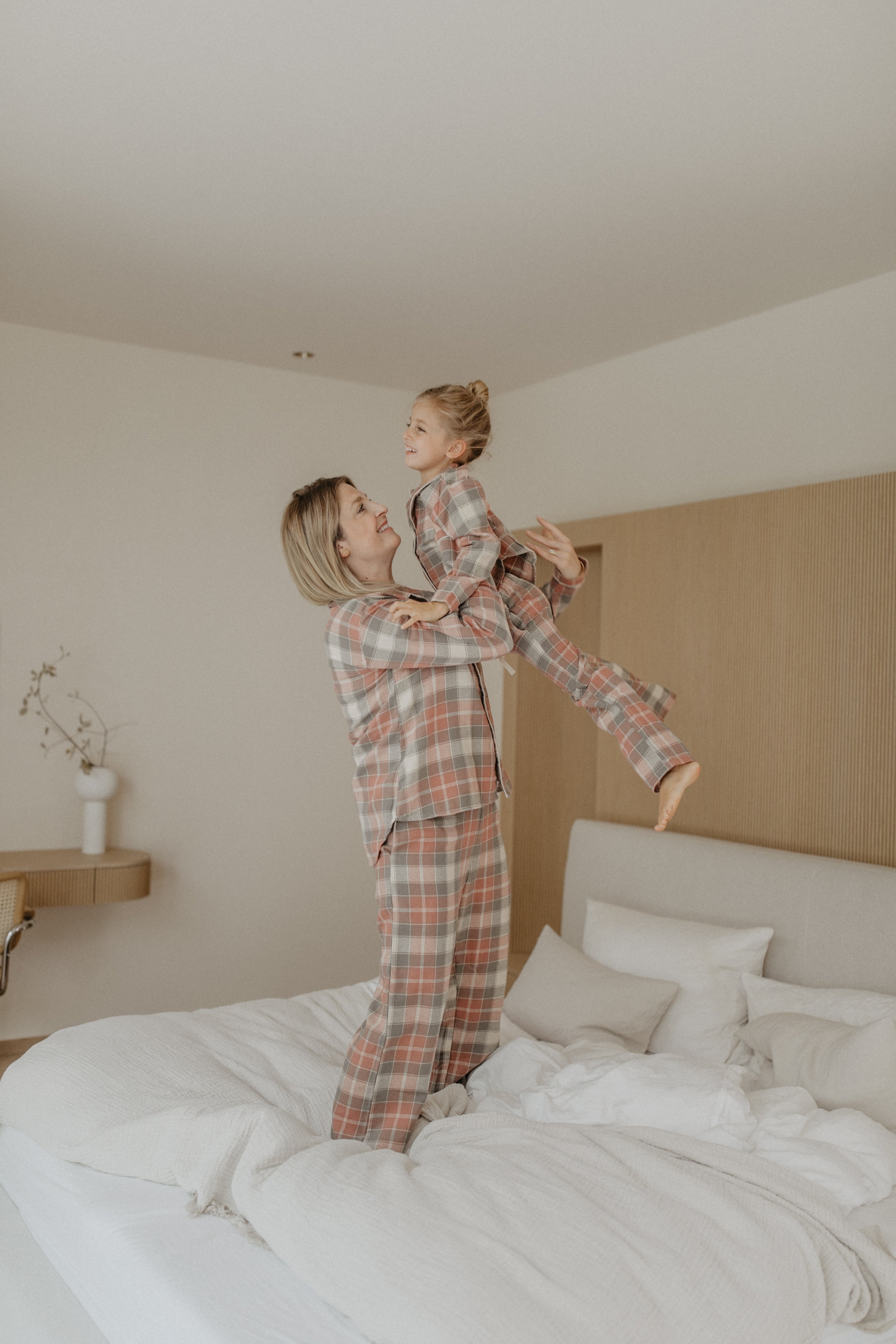 Mini-Me Pyjama Set 'red & green' aus Flanell