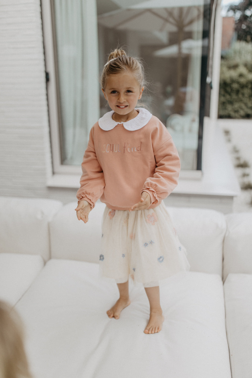 Sweatshirt 'Schulkind' with Frilled Sleeves