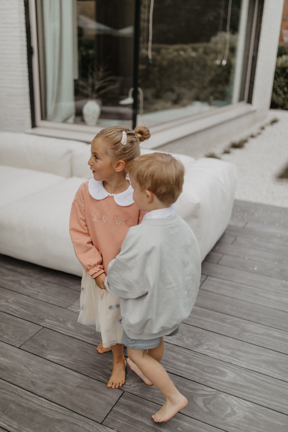 Sweatshirt 'Schulkind' with Frilled Sleeves