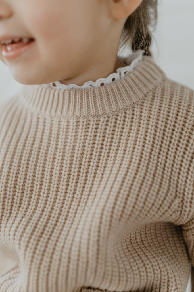 Premium Knitwear: Mini-Me Pullover Sand Für Kinder Hw 23/24