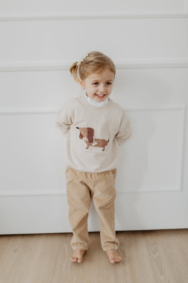 Corduroy trousers 'coffee' for girls