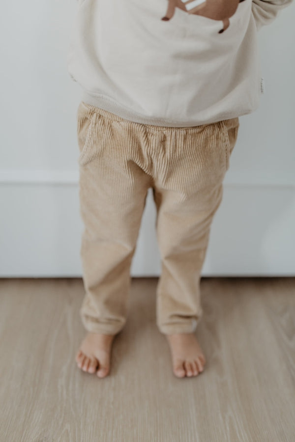 Corduroy trousers 'coffee' for girls