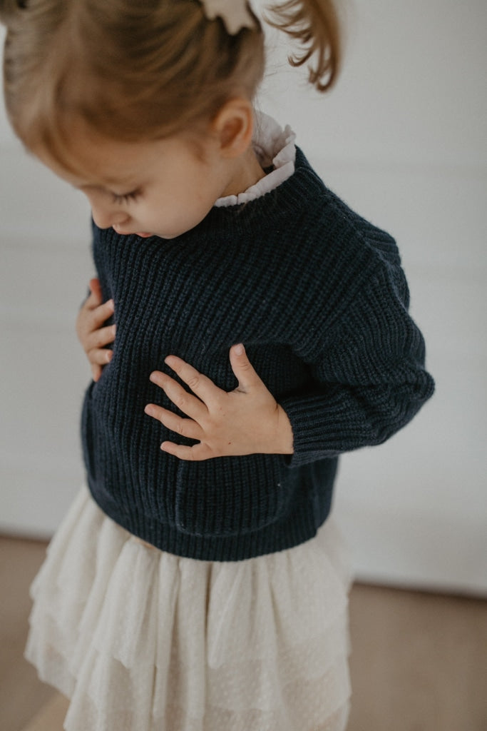 Premium Knitwear: Mini-Me Pullover Navy Für Kinder Hw 23/24