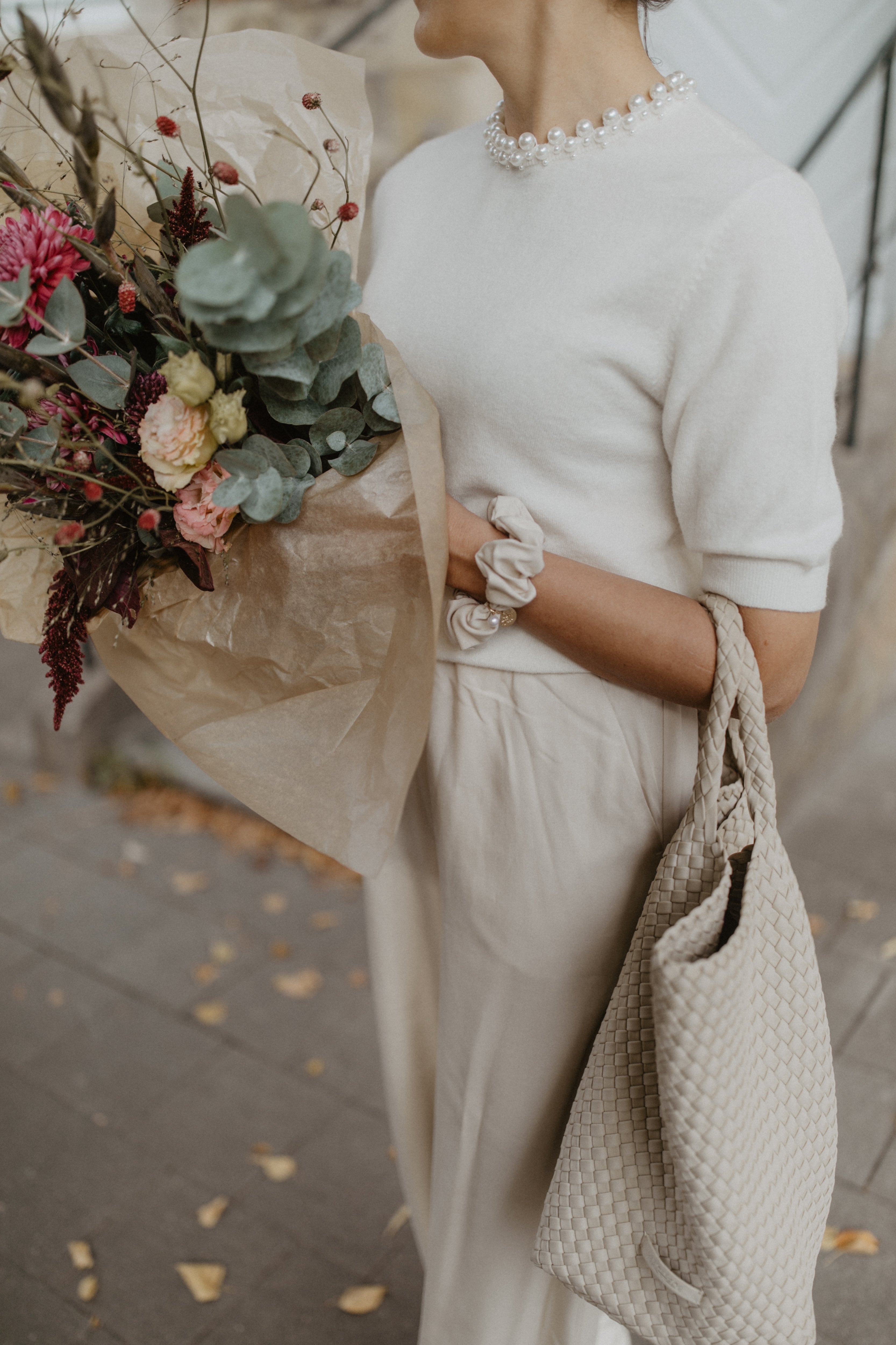 Kurzarmpullover mit Perlendetail