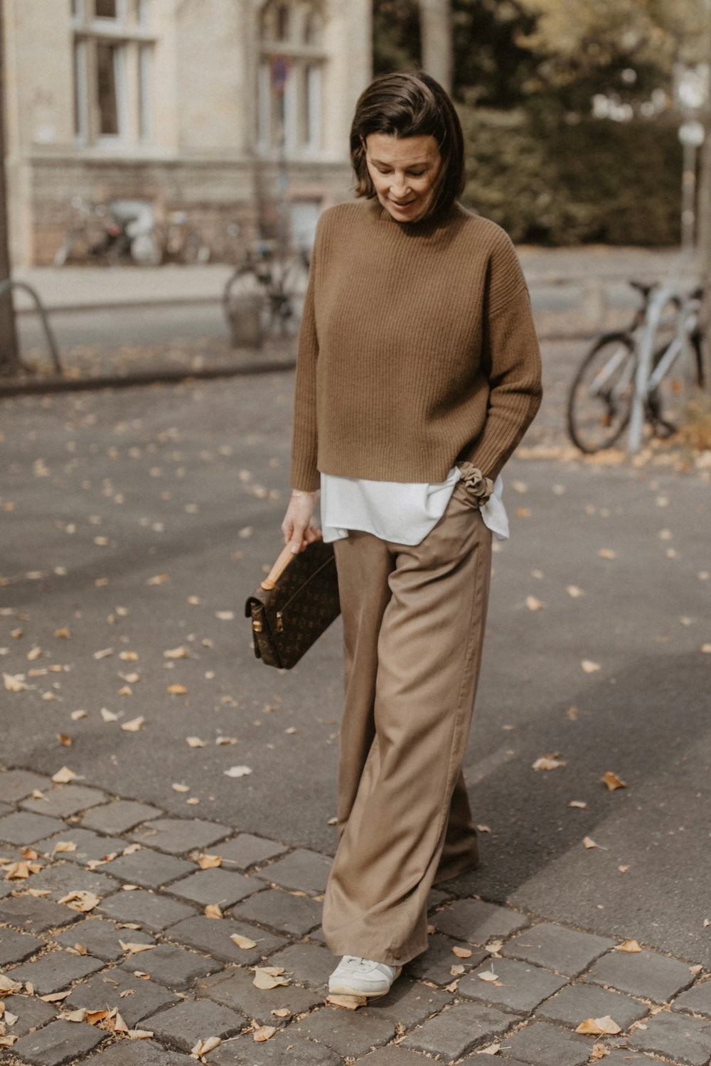 Wide-Leg-Hose in 'Dark Brown'