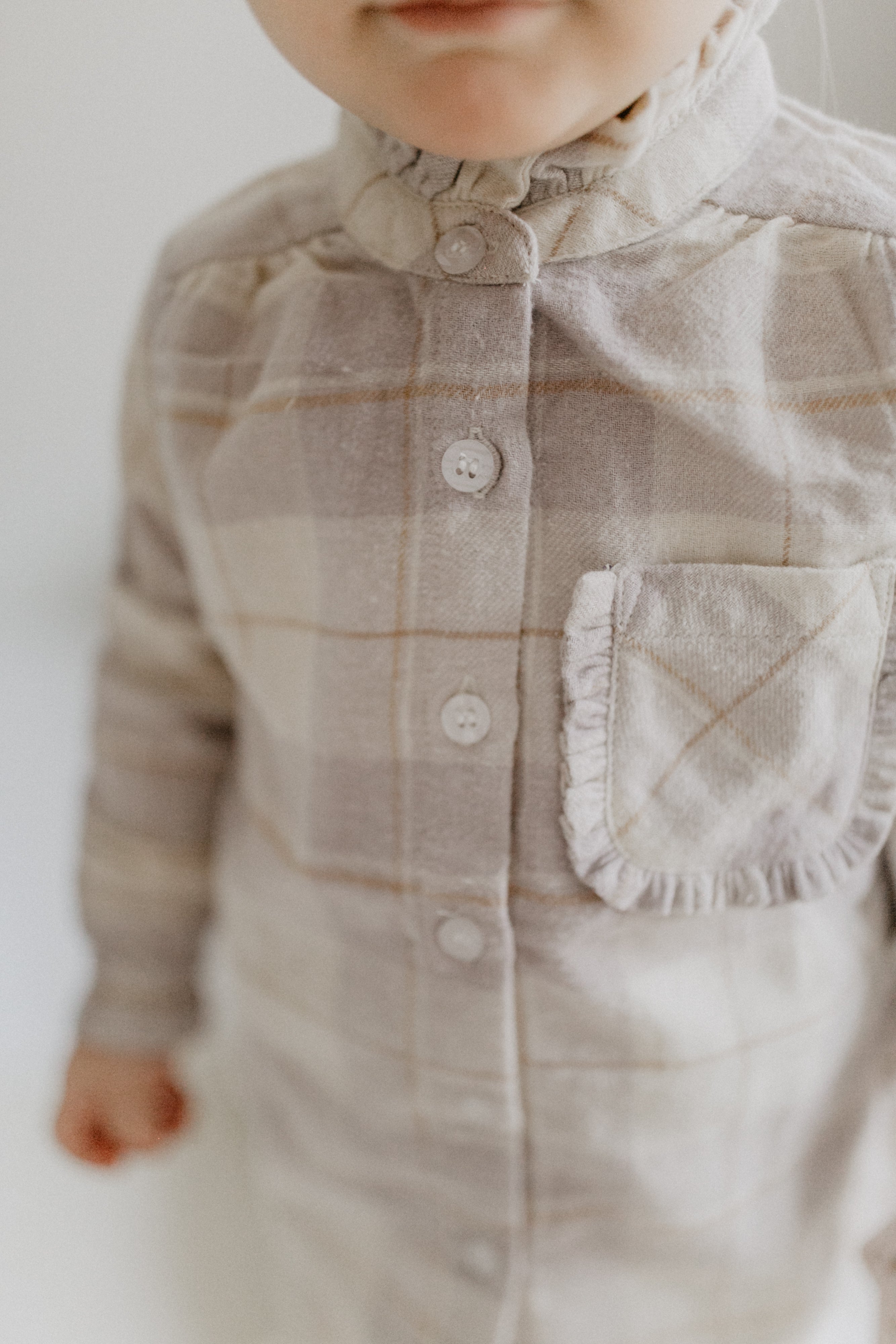 Flanellbluse 'beige & lavender'