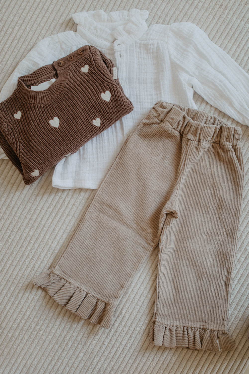 Corduroy Pants with Frill 'dusty rose'