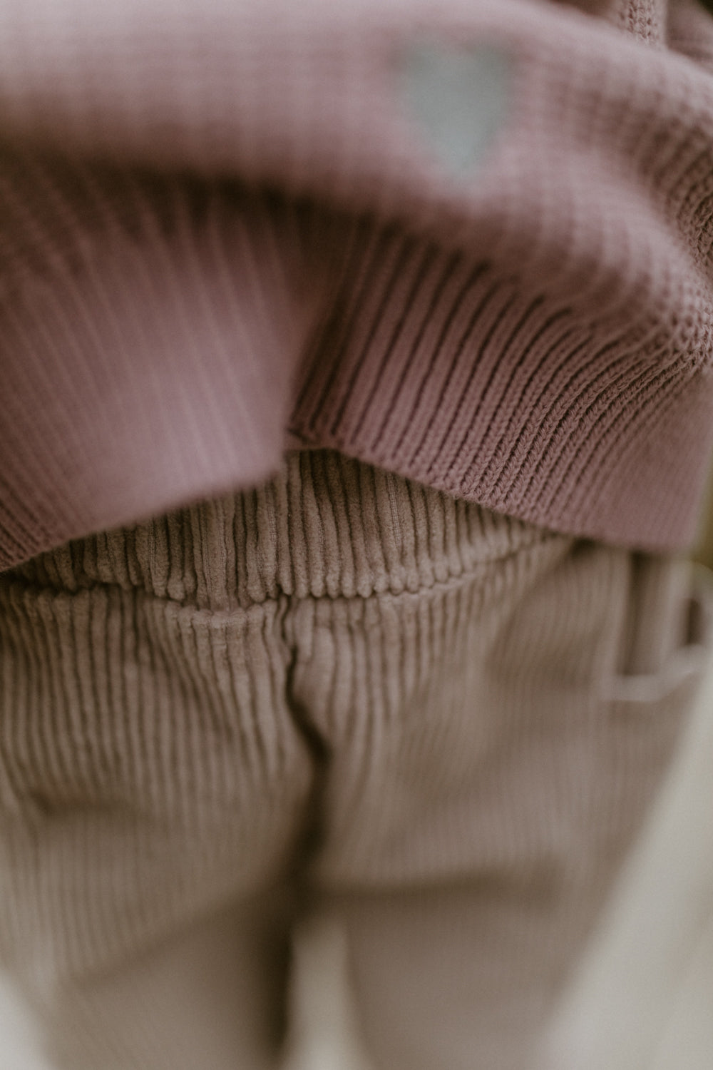 Corduroy Pants 'Hearts' lilac