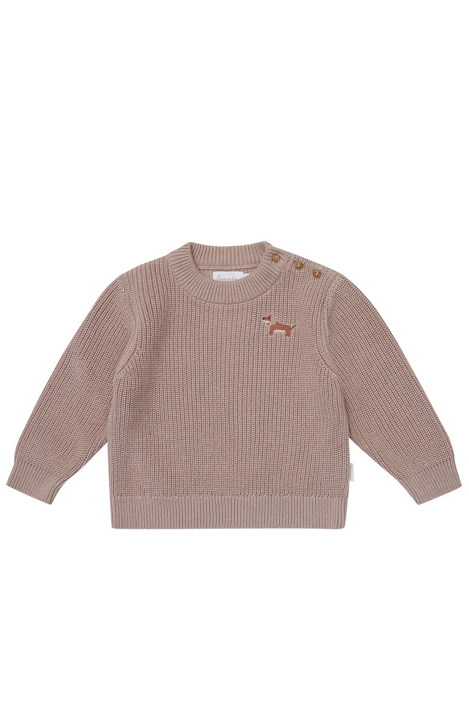Chunky Knit Jumper 'Dog' dusty rose