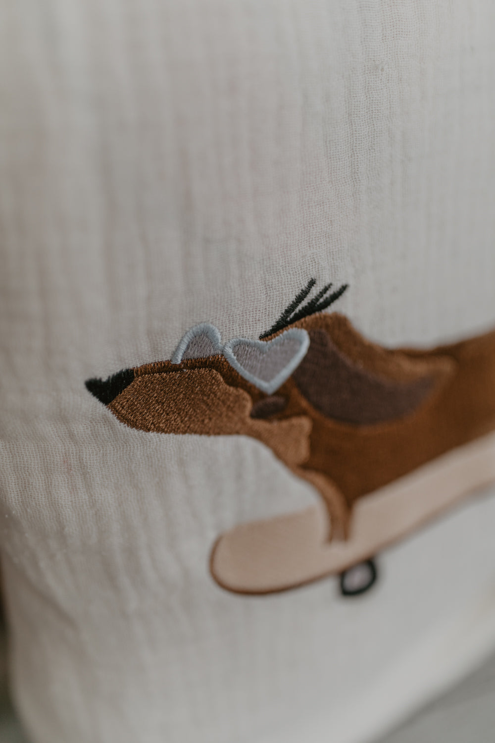 Muslin Cushion Cover 'Skateboard Dog'