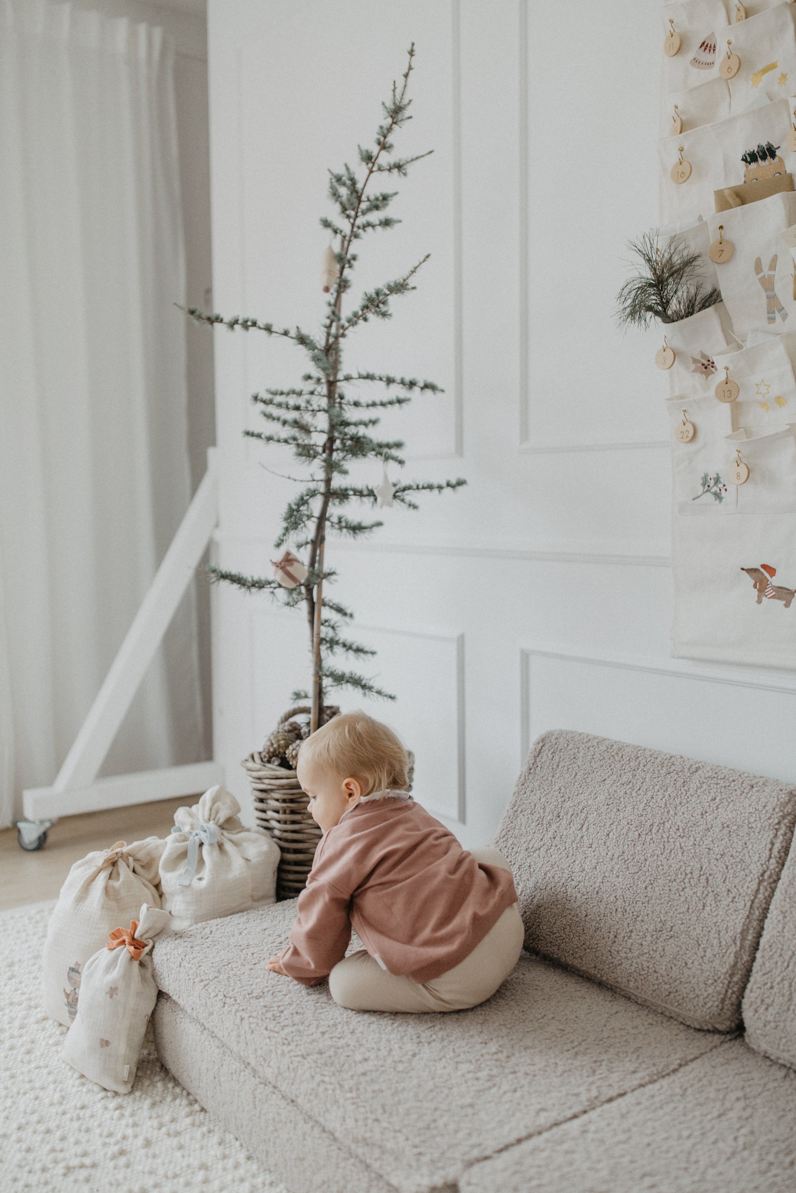 3er Set Musselin Geschenksäcke 'christmas'
