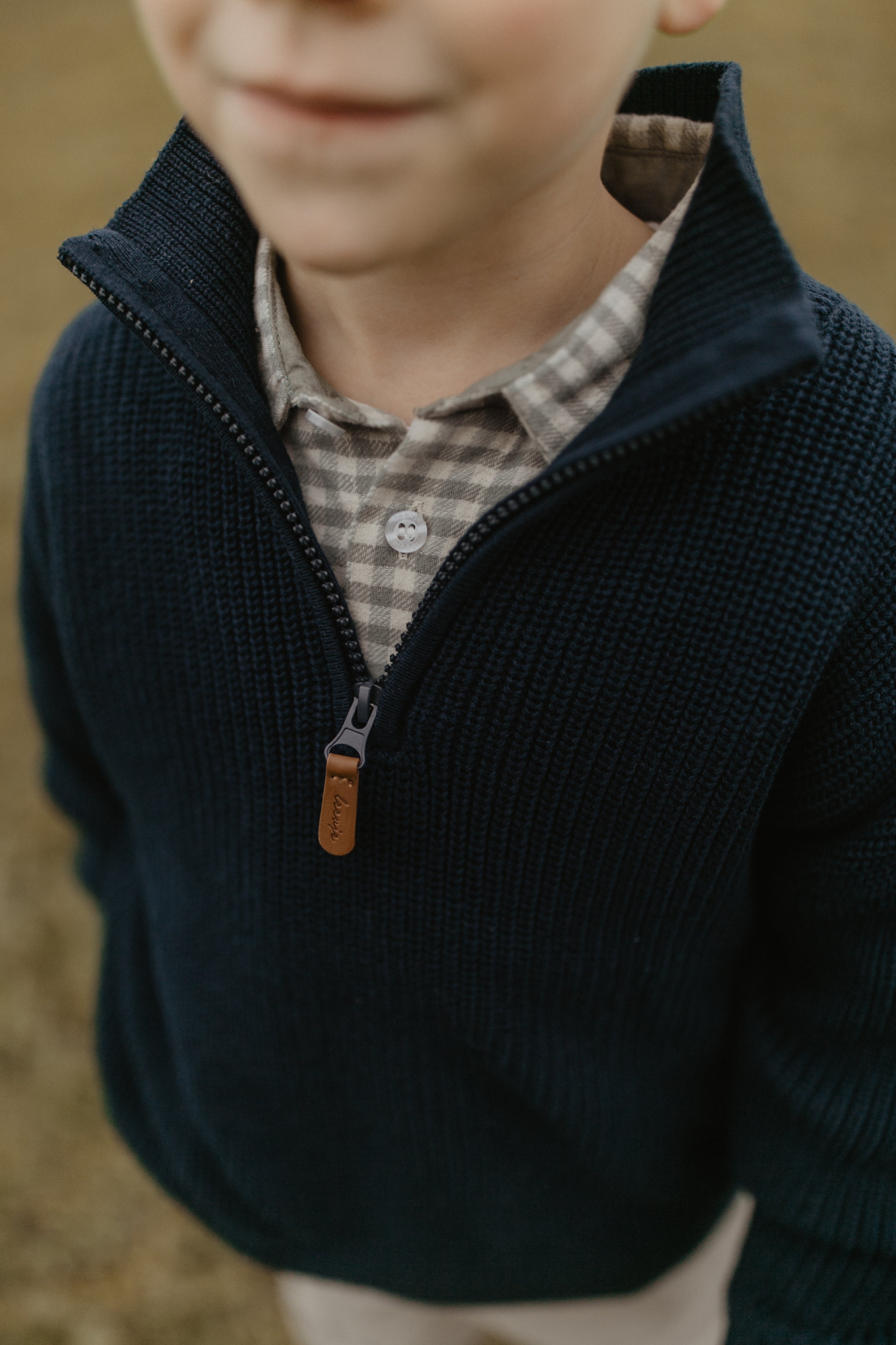Chunky Knit Half-Zip Pullover 'navy'