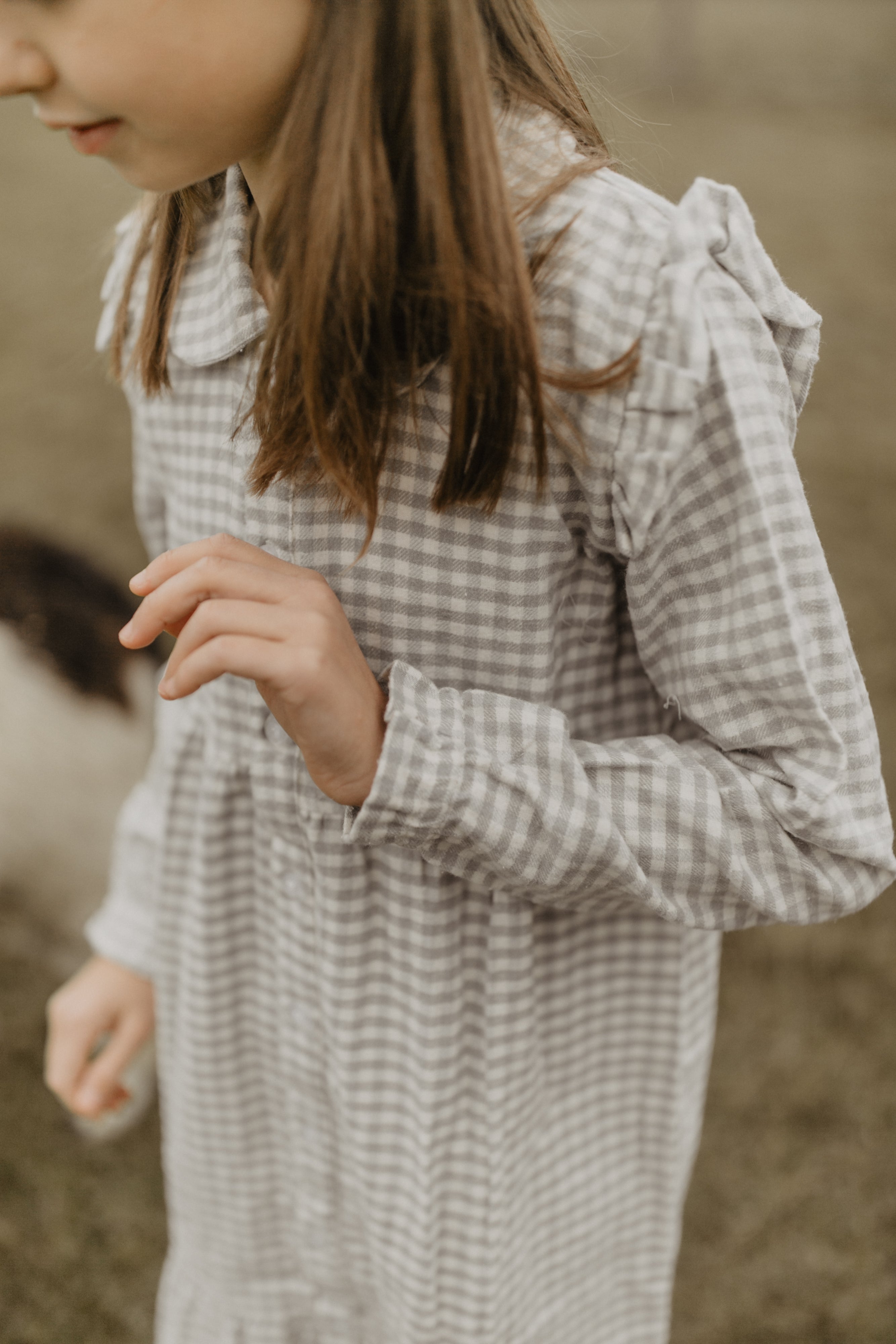 Kariertes Flanellkleid green mit Knopfleiste