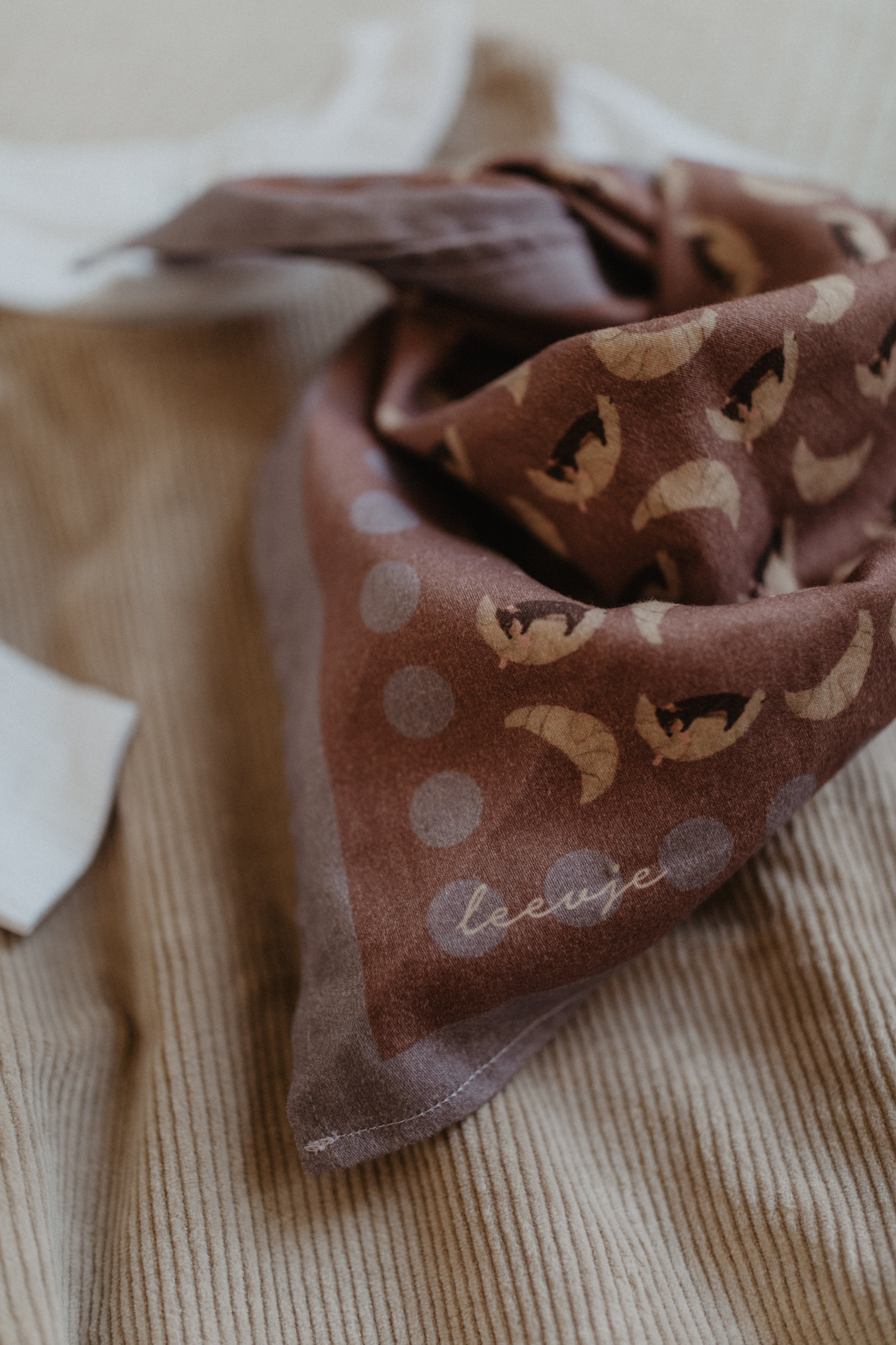 Square Scarf 'Croissant Dog'