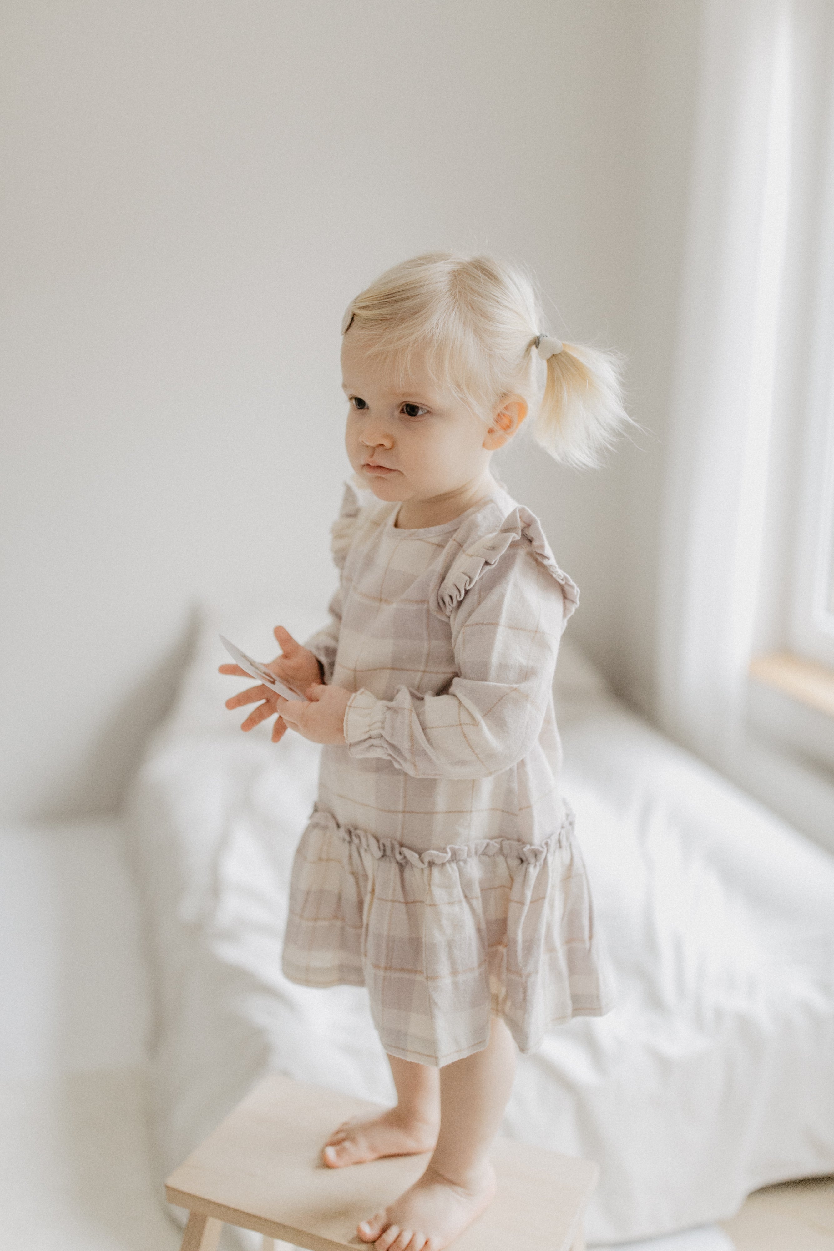 Flanellkleid 'beige & lavender'