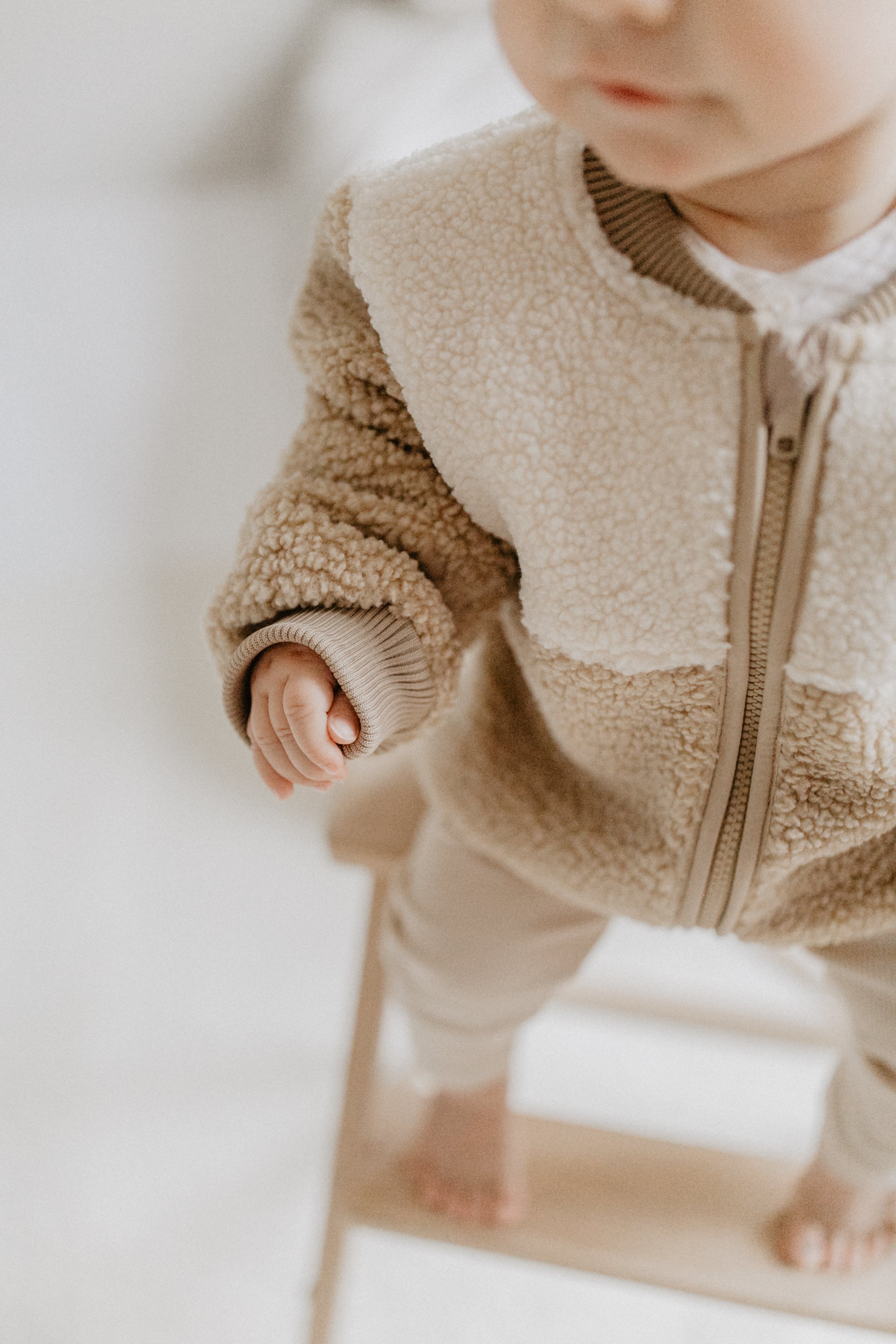 Teddy Jacke 'beige & caramel'