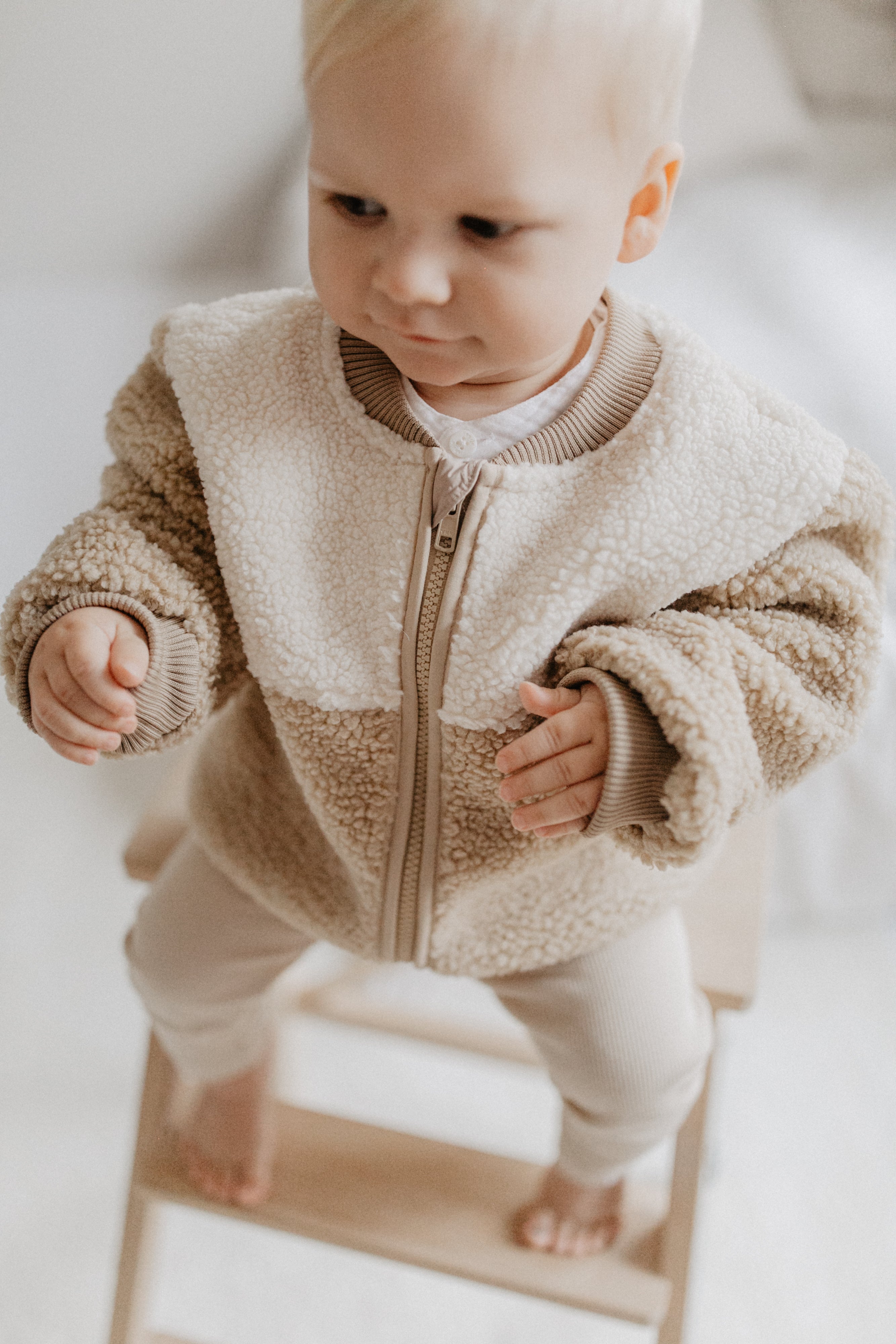 Teddy Jacke 'beige & caramel'