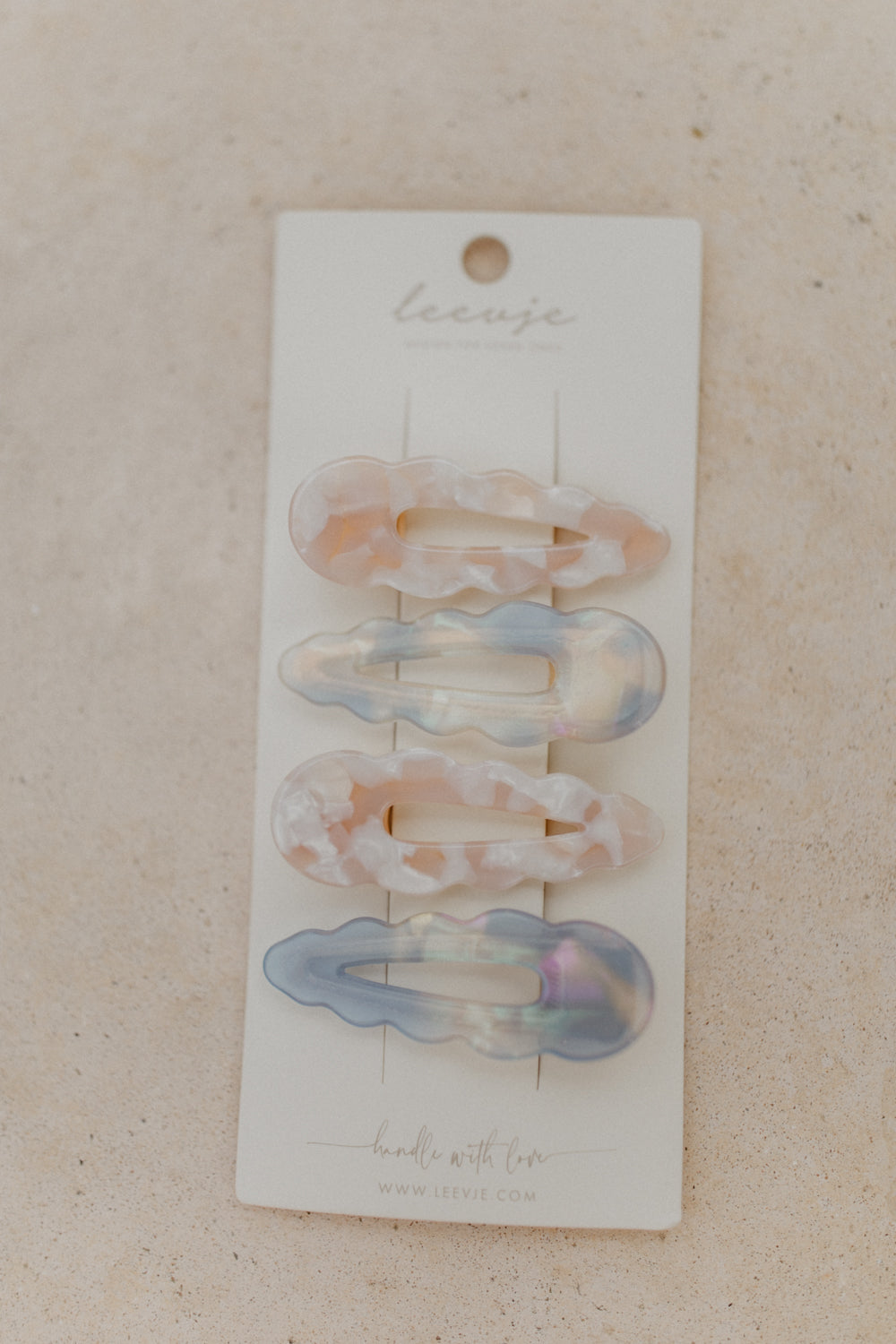 Acetate Hair Clips 'Wavy', Set of 4