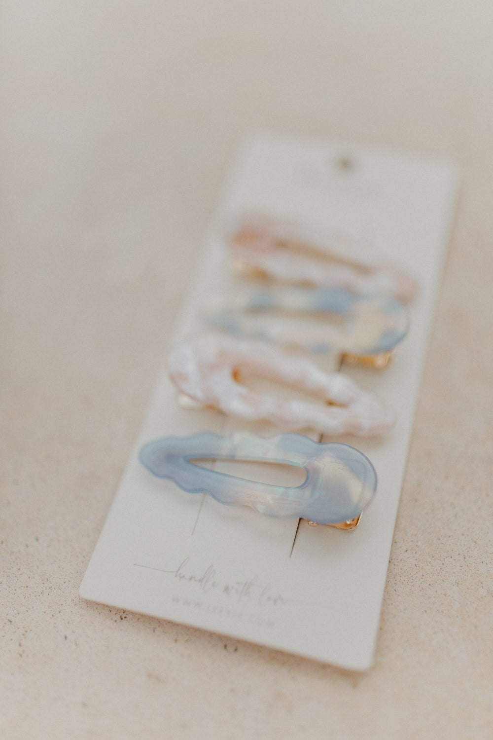 Acetate Hair Clips 'Wavy', Set of 4