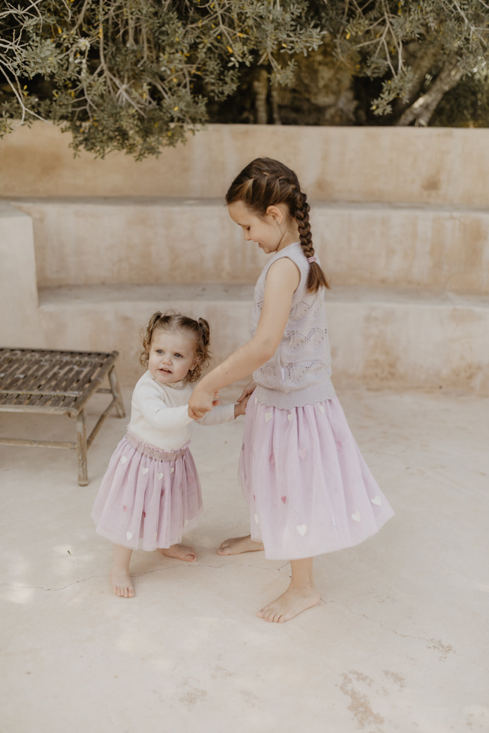 Embroidered Tulle Skirt ‘Hearts’