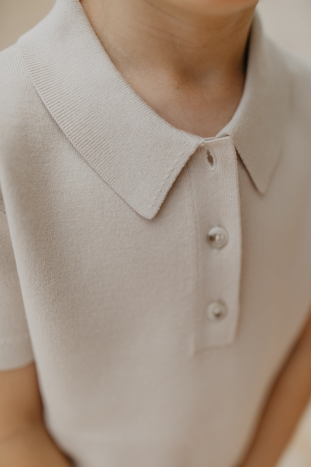 Unisex Knitted Polo Shirt 'Cappucino'