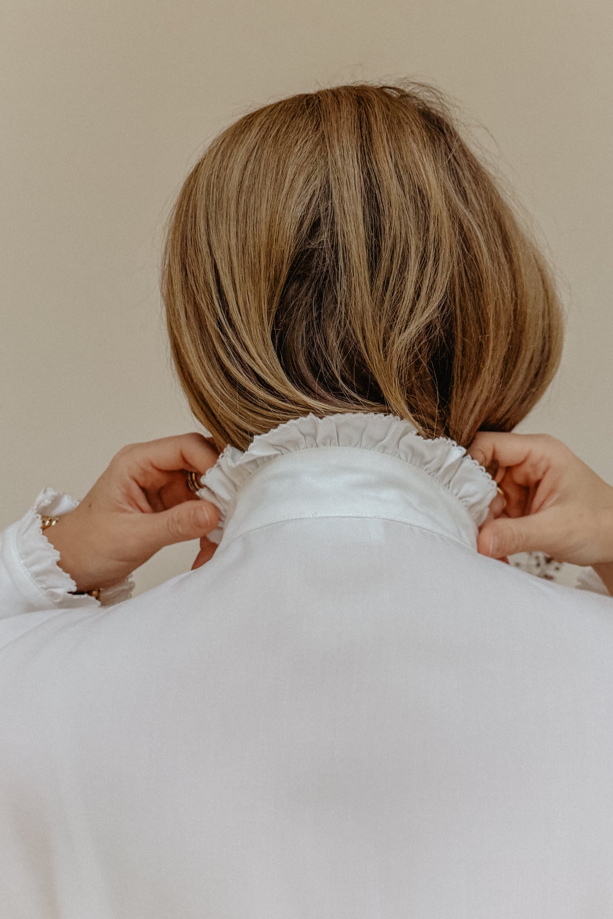 Blouse met ruches | Wit