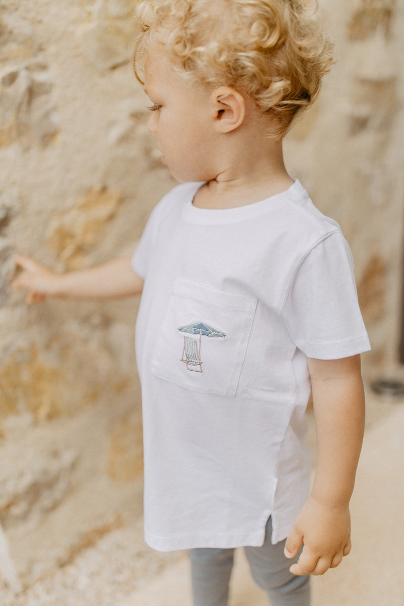 Unisex T-Shirt 'beach lounger' mit Tasche