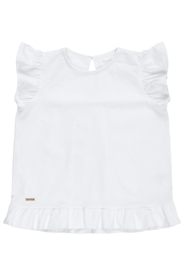 T-Shirt Aus Jersey Mit Rüschenärmeln Weiß / 62/68 T-Shirts