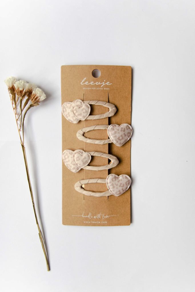 Haarspangen 'Soft Leo Heart Clips'