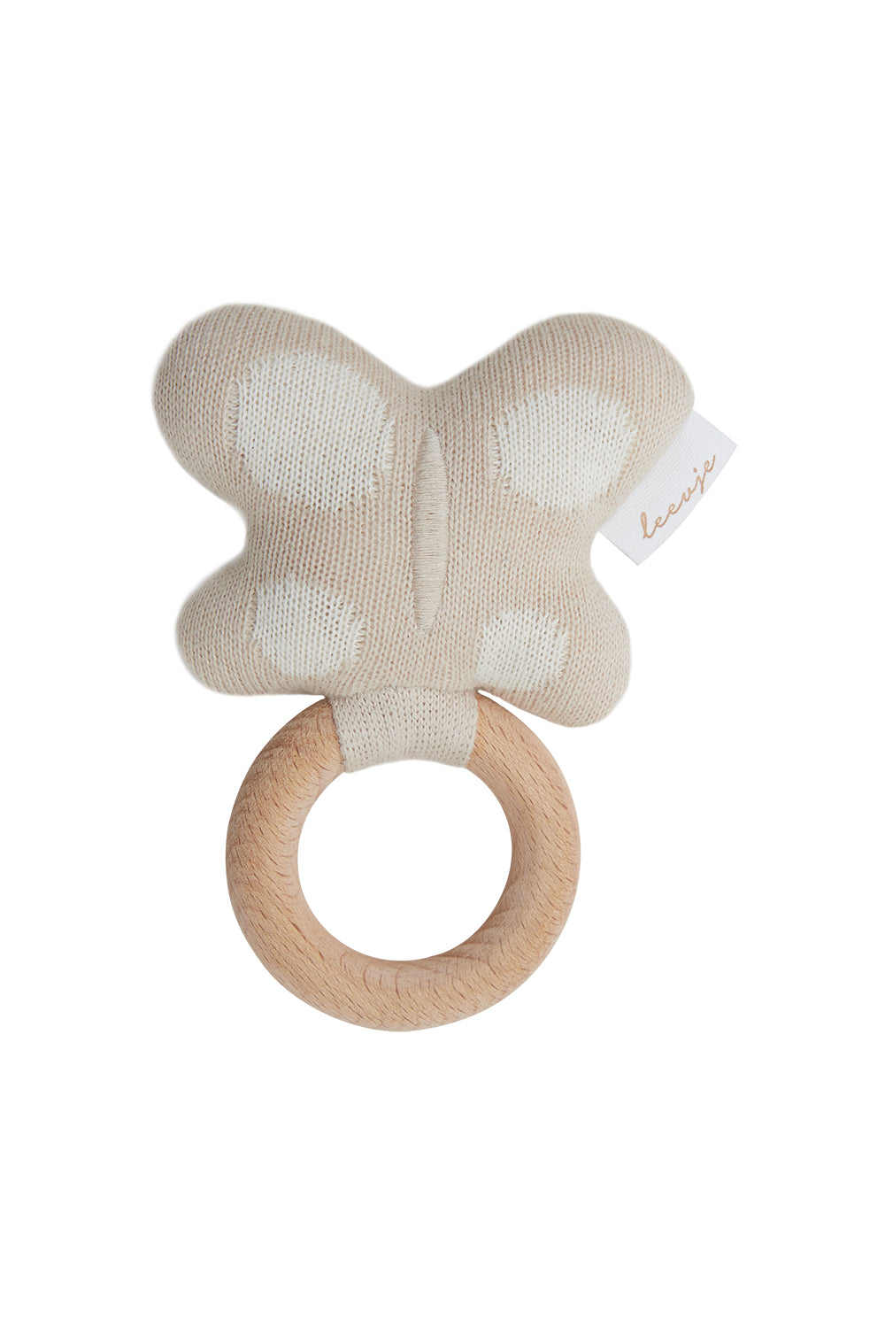 Baby rattle with wooden ring "Butterfly"