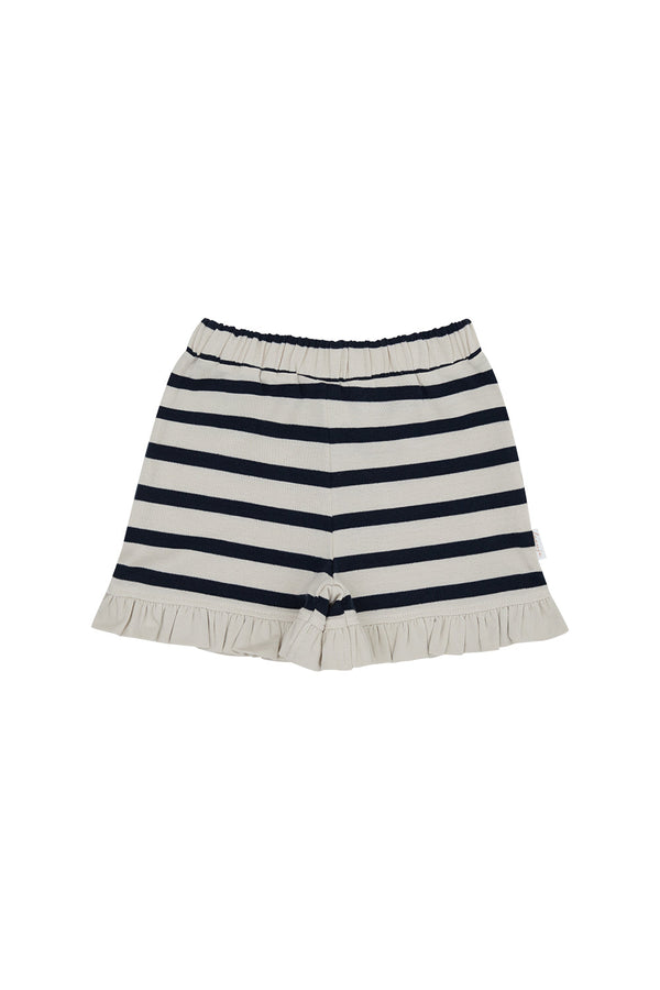 Shorts mit Rüschensaum 'navy stripes'