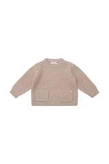 Premium Knitwear: Mini-Me Pullover Sand Für Kinder / 62/68 Hw 23/24