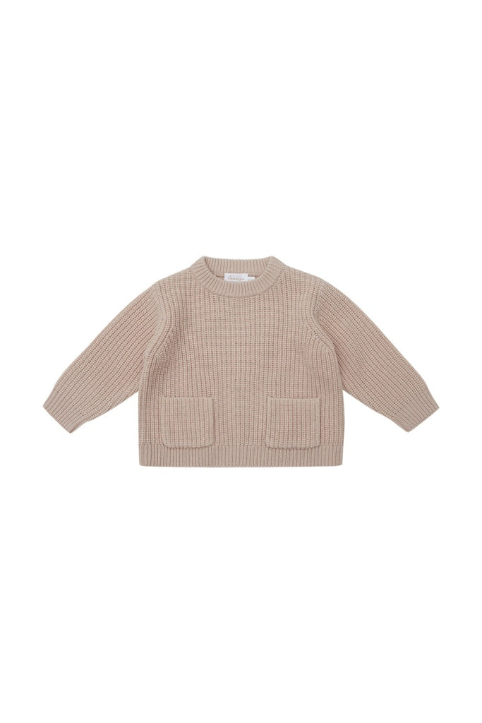 Premium Knitwear: Mini-Me Pullover Sand Für Kinder / 62/68 Hw 23/24