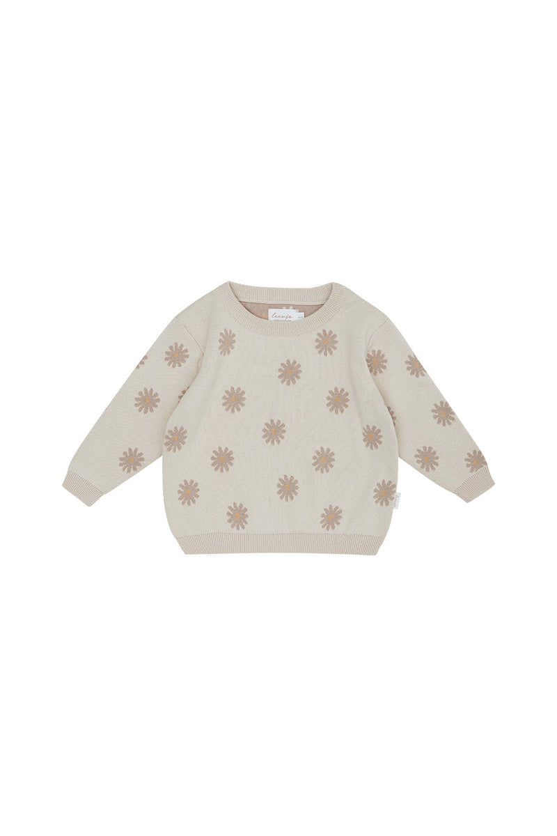 Chunky Knit Pullover 'field of daisies'