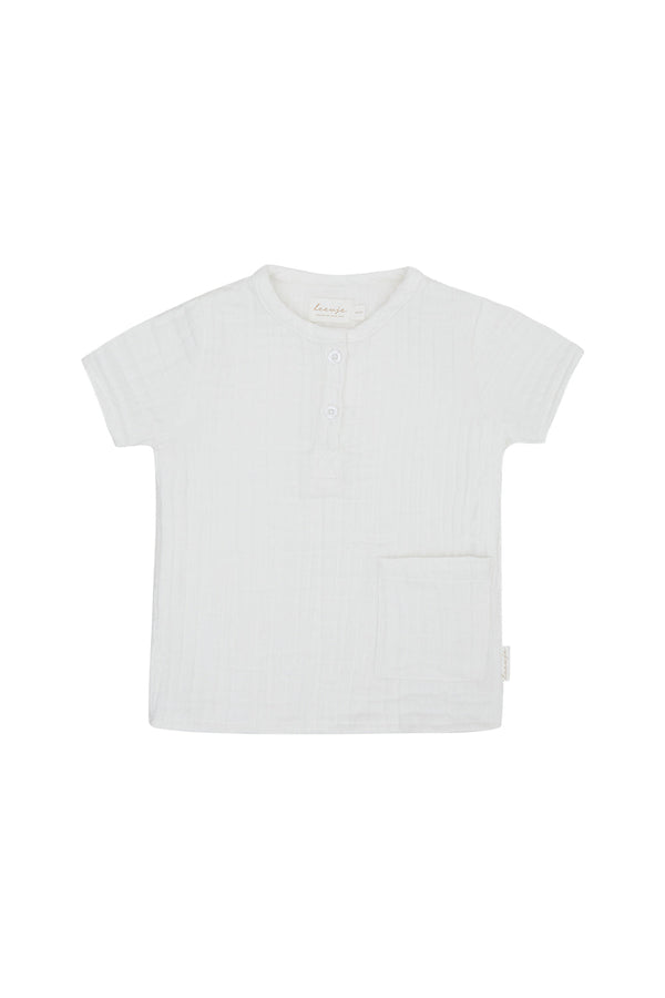 T-Shirt aus Musselin 'white' mit Tasche