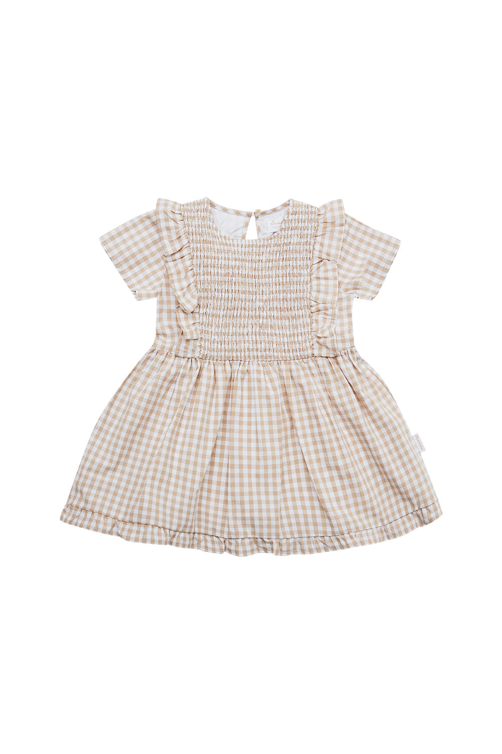 Checked dress with ruffles