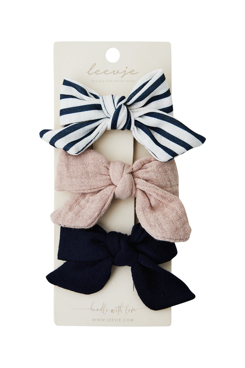 Haarspangen 'large bows navy'