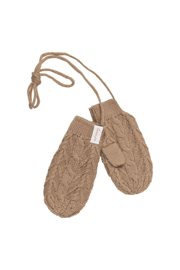 Baby Strick-Set: Handschuhe Und Schal Aus Merinowolle Walnut / 0-6 Monate