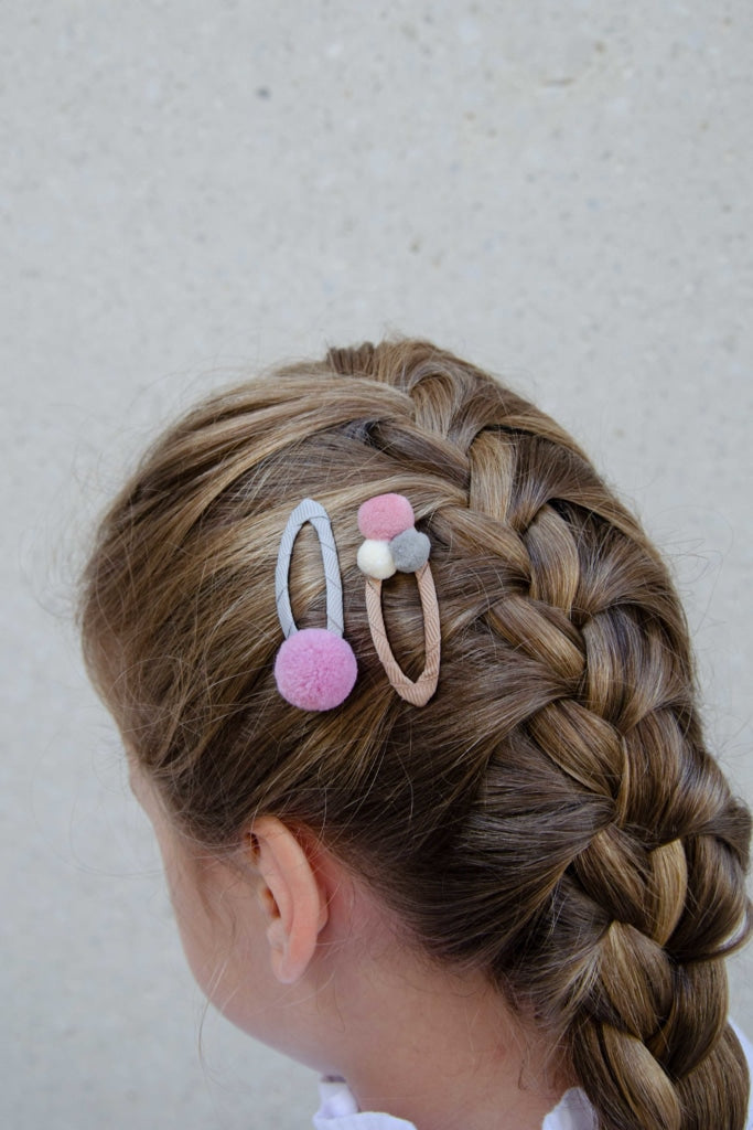 Hair clips 'Multi PomPom Clips'