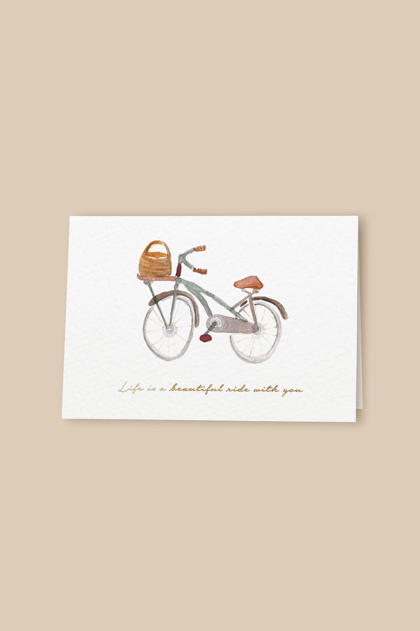 Klappkarte Fahrrad "Life is a beautiful ride with you" mit Umschlag
