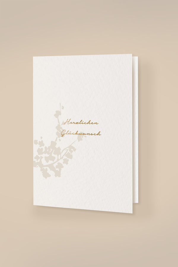 Greeting card "Herzlichen Glückwunsch" with envelope
