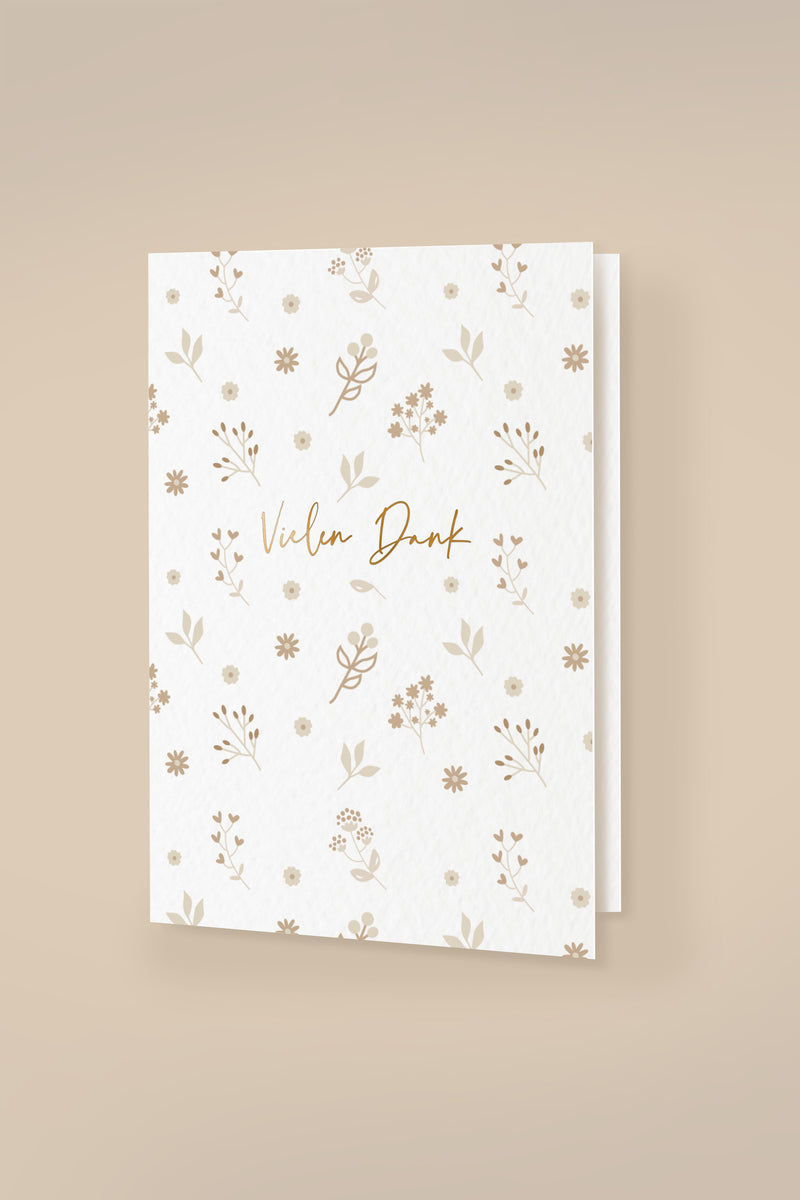 Greeting card "Vielen Dank" with envelope