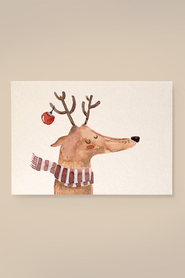 Wood Pulp Card Reindeer Illustration
