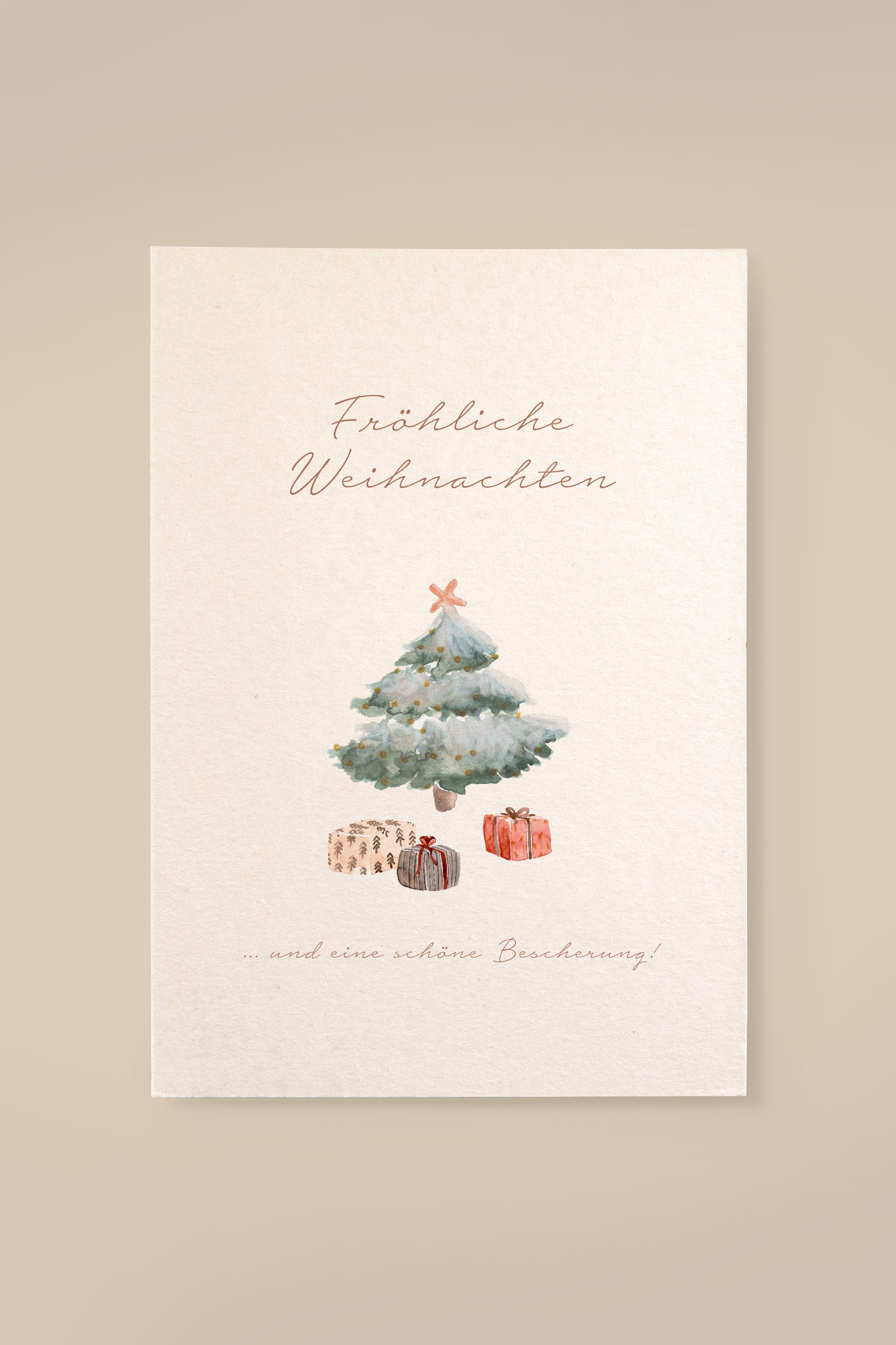 Wood Pulp Card Christmas Tree 'Fröhliche Weihnachten'