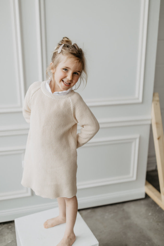 Chunky Knit Kleid Aus Bio Baumwolle Kindermode