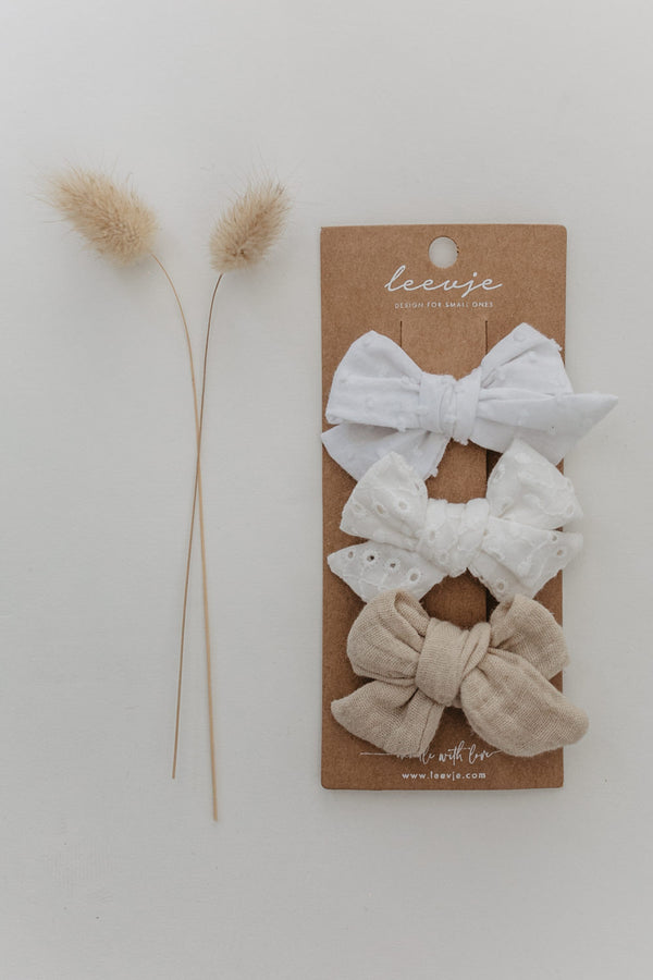 Hair clips 'Large Bows Mixed Trio'